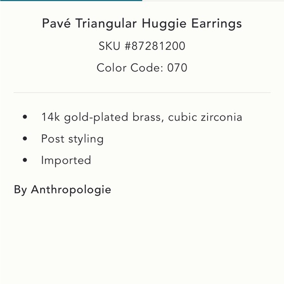 Anthropologie Pavé Triangular Huggie Earrings - Picture 10 of 11